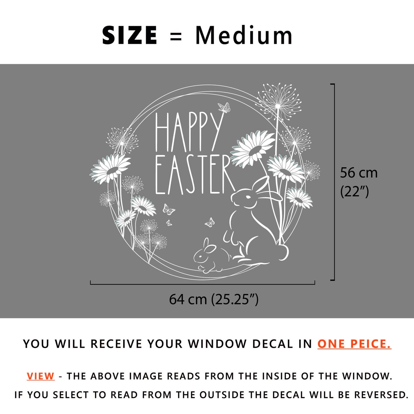 Decal Easter Bunny Ring Window Decal Dizzy Duck Designs