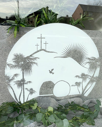 Decal Easter Story Circle Window Decal Dizzy Duck Designs