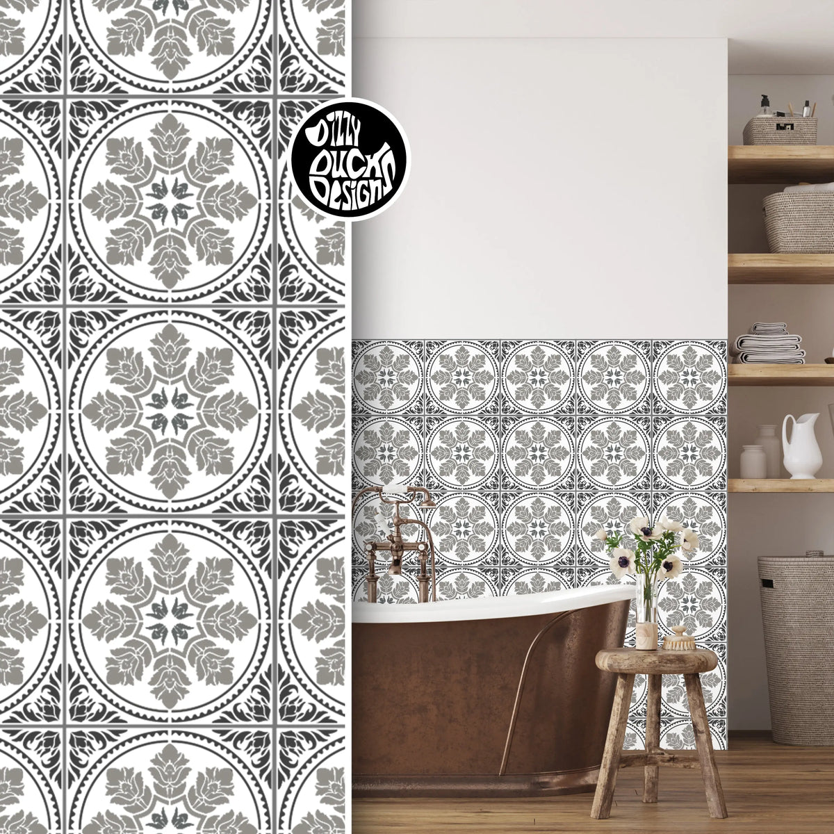 Edessa Faux Tile Stencil