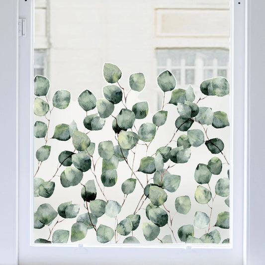 Privacy Window Eucalyptus Frosted Window Privacy Border Dizzy Duck Designs