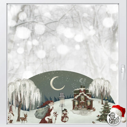 Decal Father Christmas Winter Scene Window Decal Dizzy Duck Designs