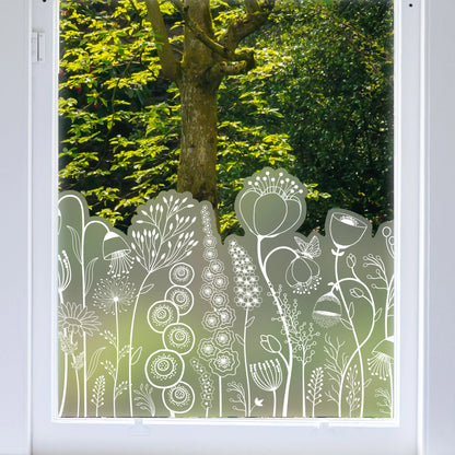 Privacy Window Flower Frosted Window Privacy Border Dizzy Duck Designs