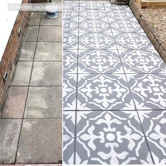 Gibraltar Patio Stencil - Square Slabs - Dizzy Duck Designs