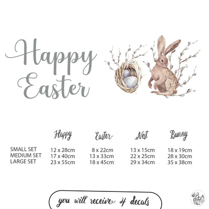 Decal Happy Easter Willow Spring Window Decal Set Dizzy Duck Designs