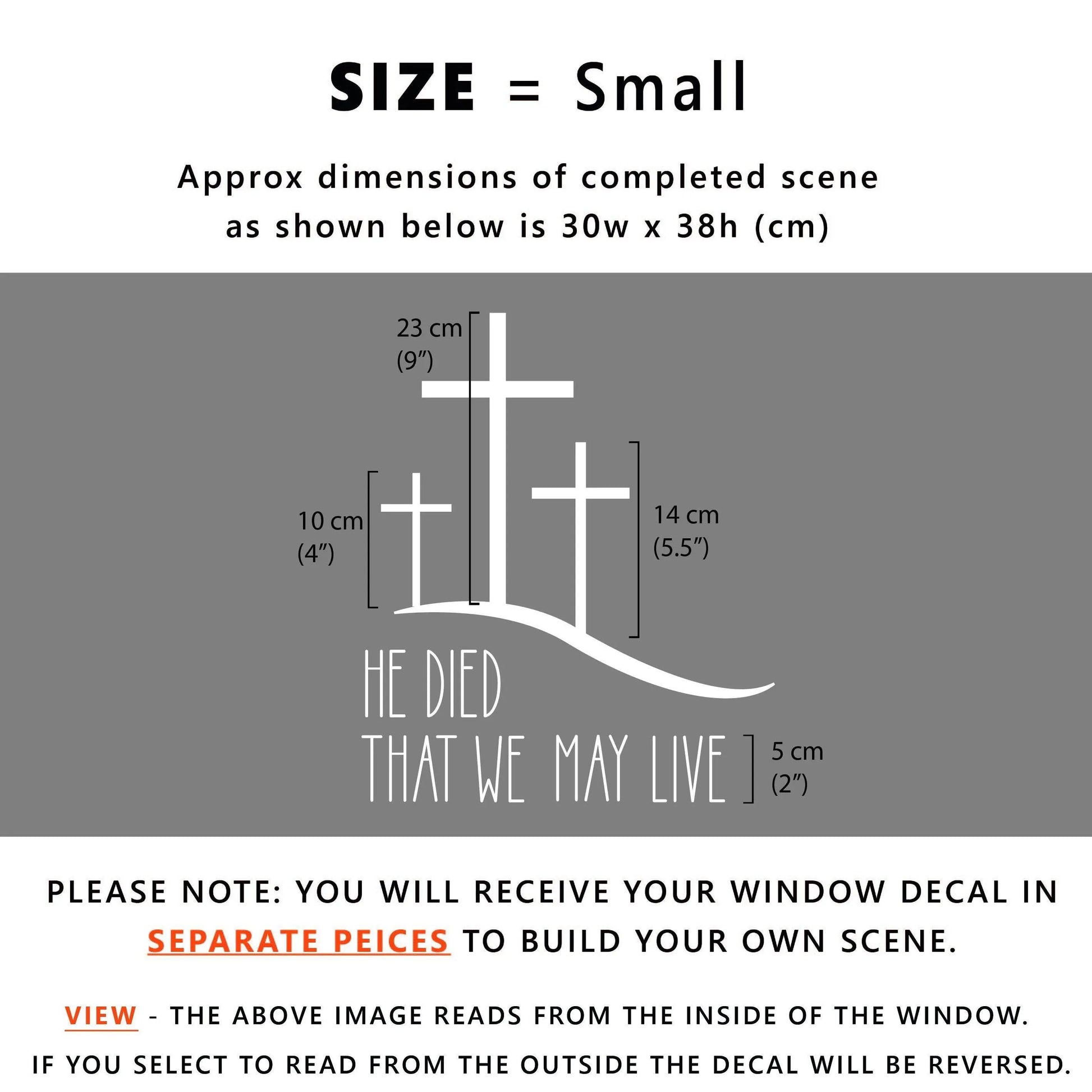 Decal 'He Died' Easter Window Decal Dizzy Duck Designs
