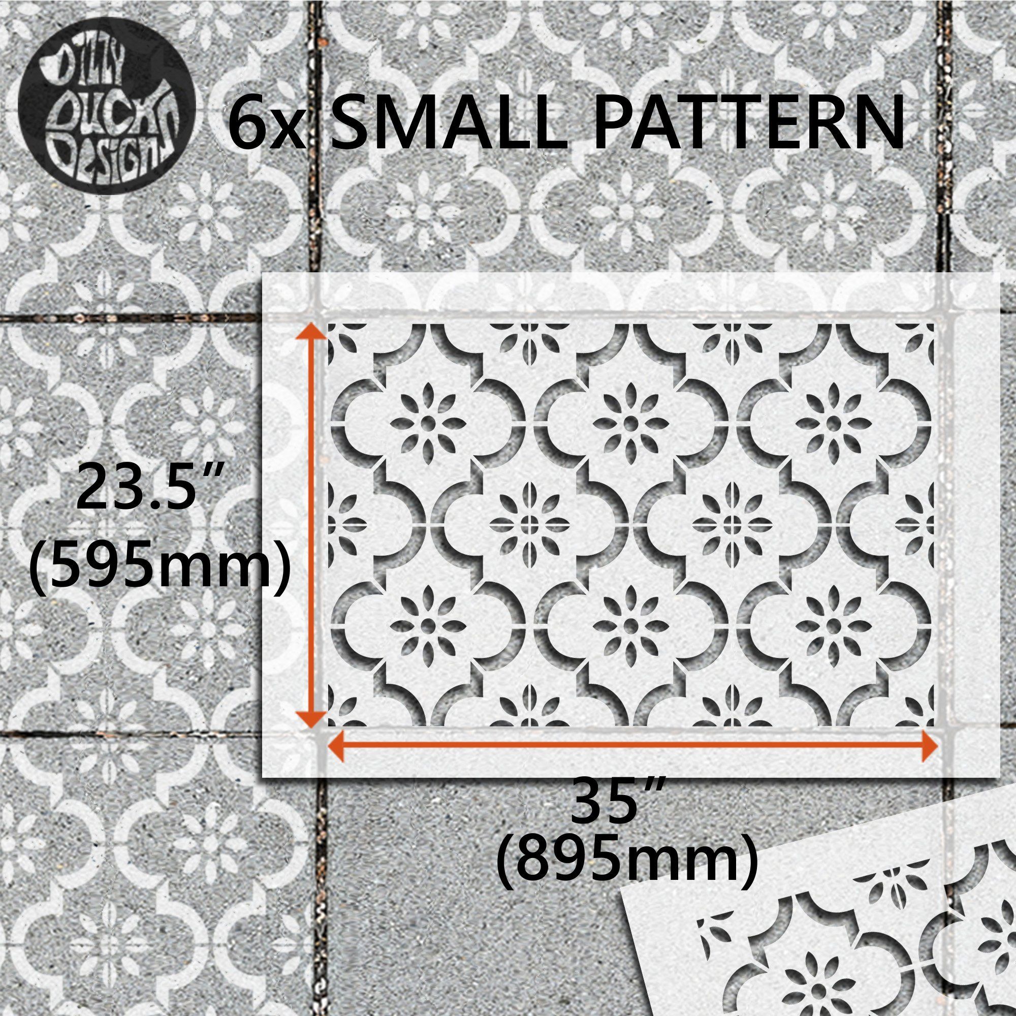 Jannah Patio Stencil - Rectangle Slabs – Dizzy Duck Designs