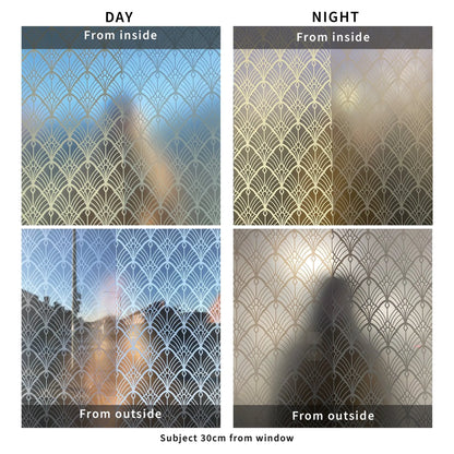  Karachi Frosted Window Privacy Border Dizzy Duck Designs