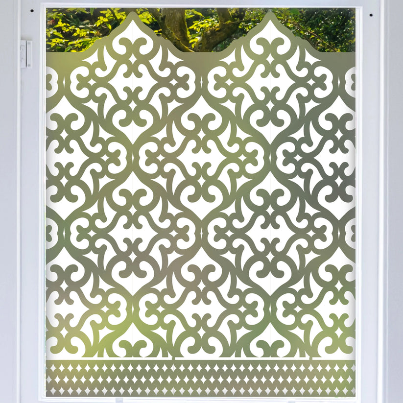 Karachi Frosted Window Privacy Border – Dizzy Duck Designs