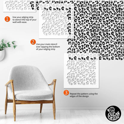 Stencil Leopard Print Wall and Furniture Stencil Dizzy Duck Designs