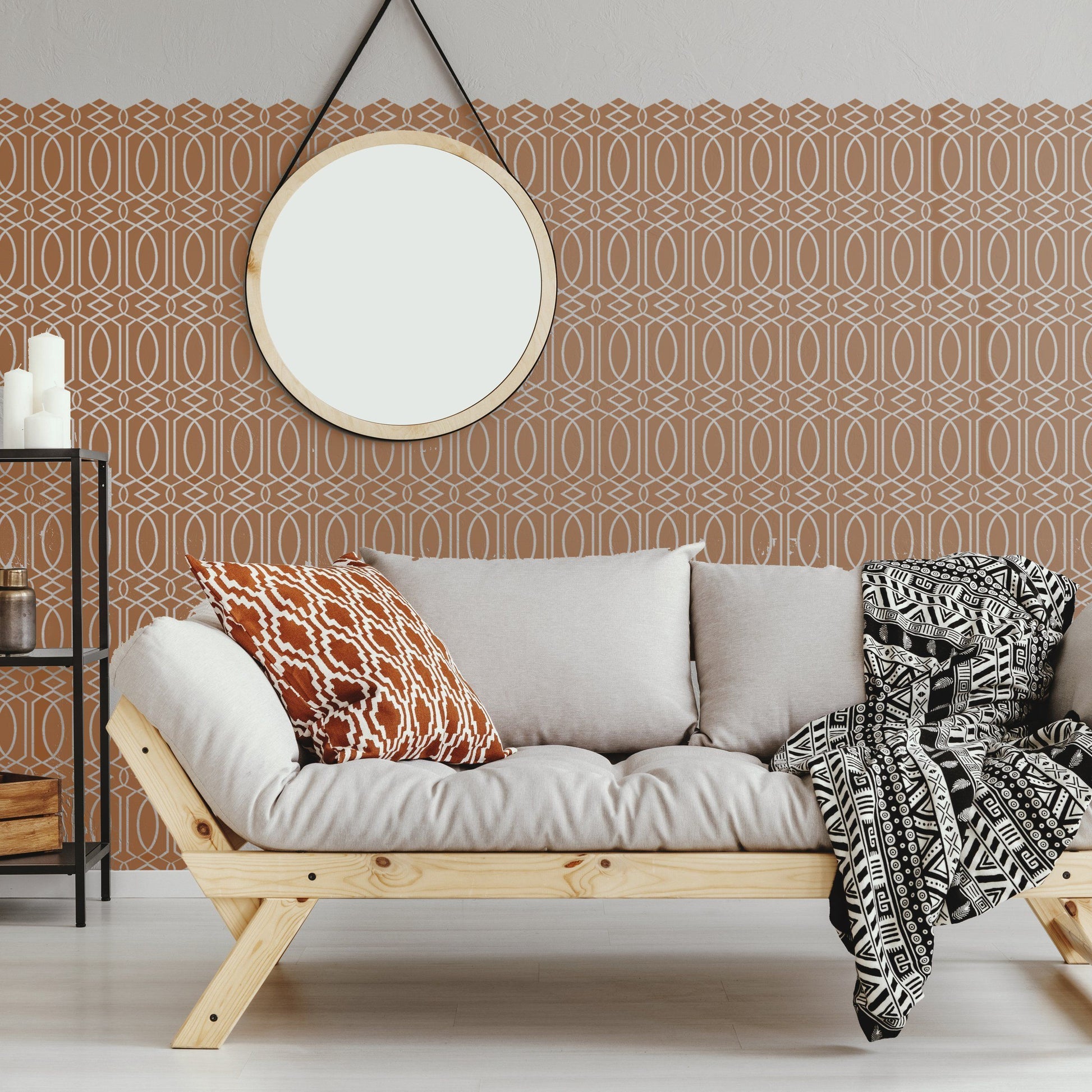 moroccan trellis wood MOROCCAN TRELLIS Wall Stencil – Dizzy Duck Designs