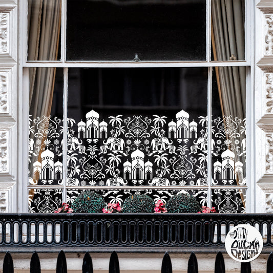 Mumbai Clear Window Privacy Border (Clear) - Dizzy Duck Designs