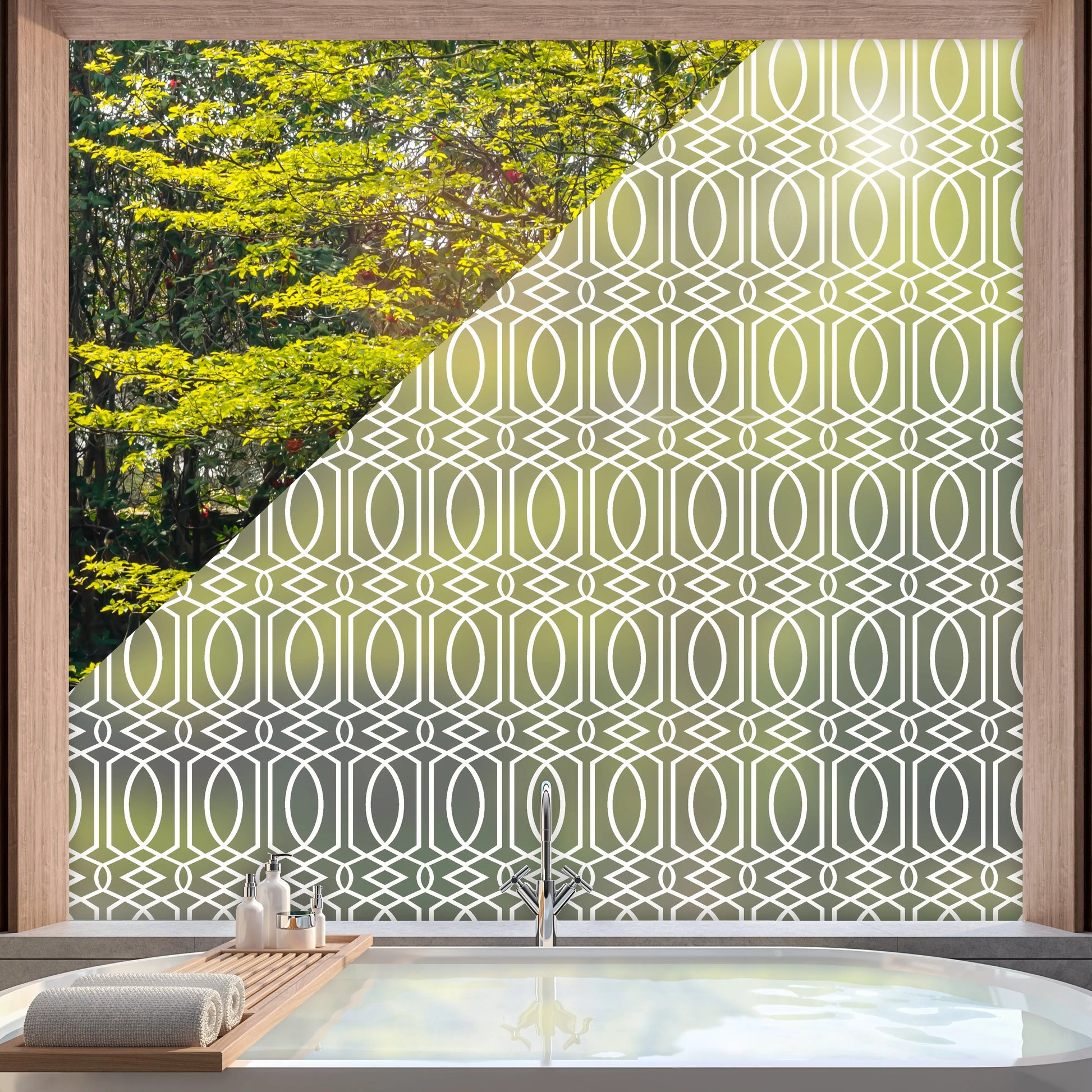Privacy Window Moroccan Trellis Frosted Window Privacy Panel Dizzy Duck Designs
