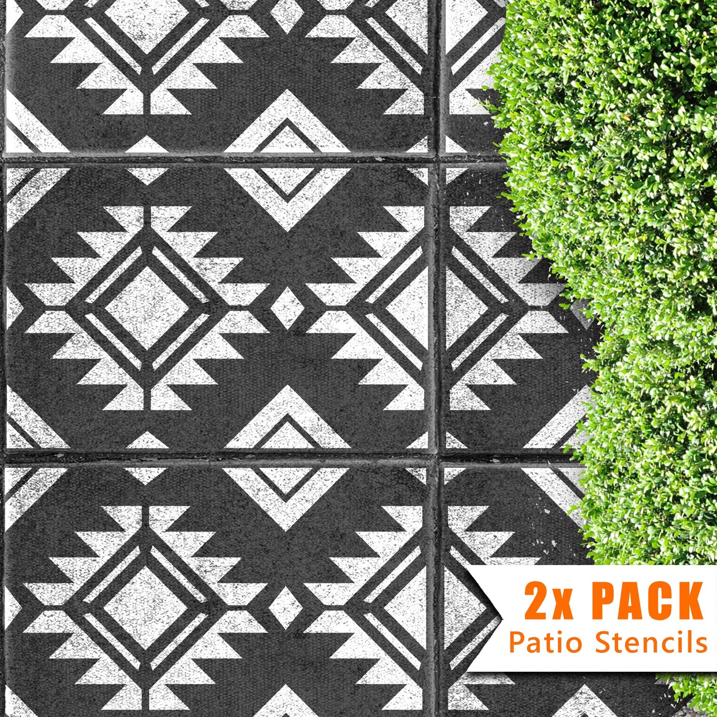 Stencil Pachuca Patio Stencil - Rectangle Slabs Dizzy Duck Designs