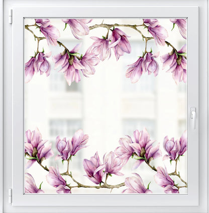 Privacy Window Pink Magnolias Clear Window Privacy Border Dizzy Duck Designs