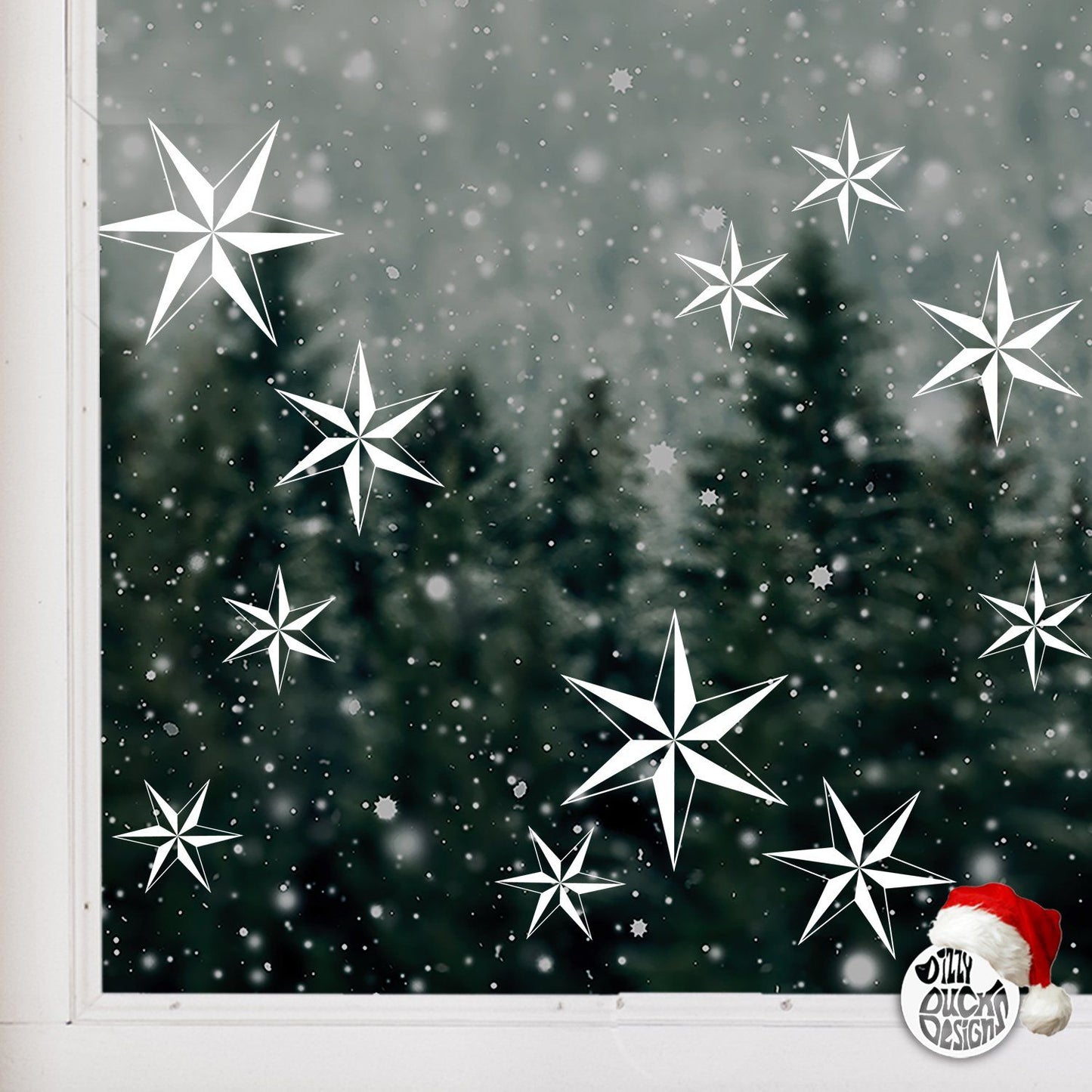 Pinwheel Star Window Decals – Dizzy Duck Designs