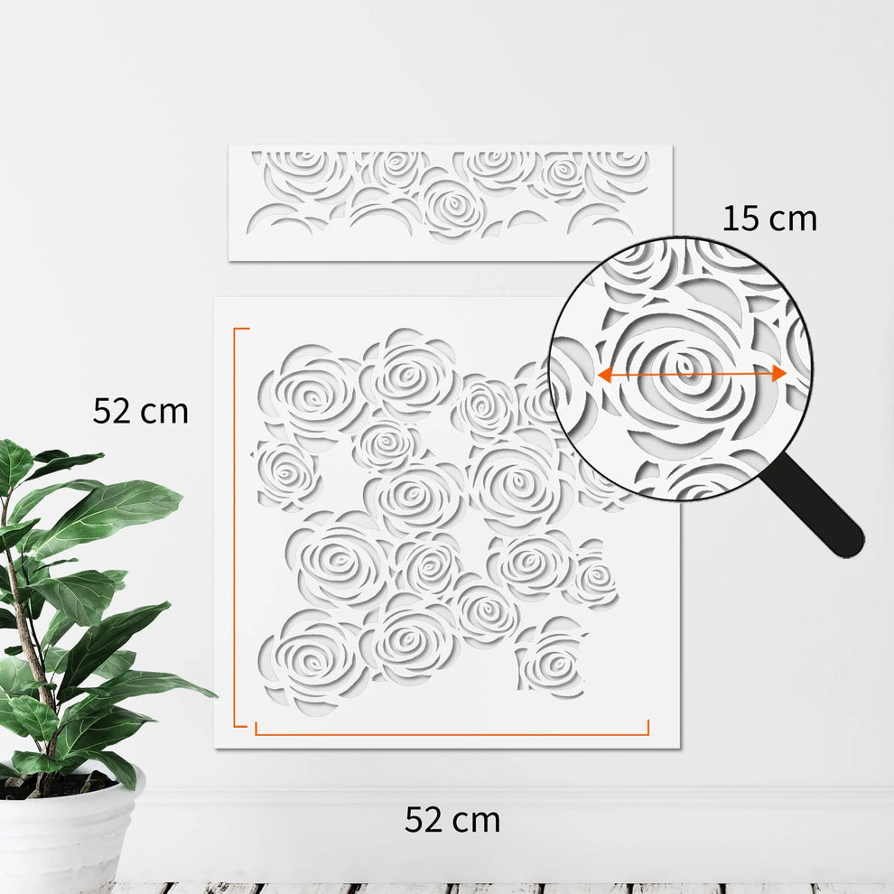 ROSES Wall Stencil Dizzy Duck Designs