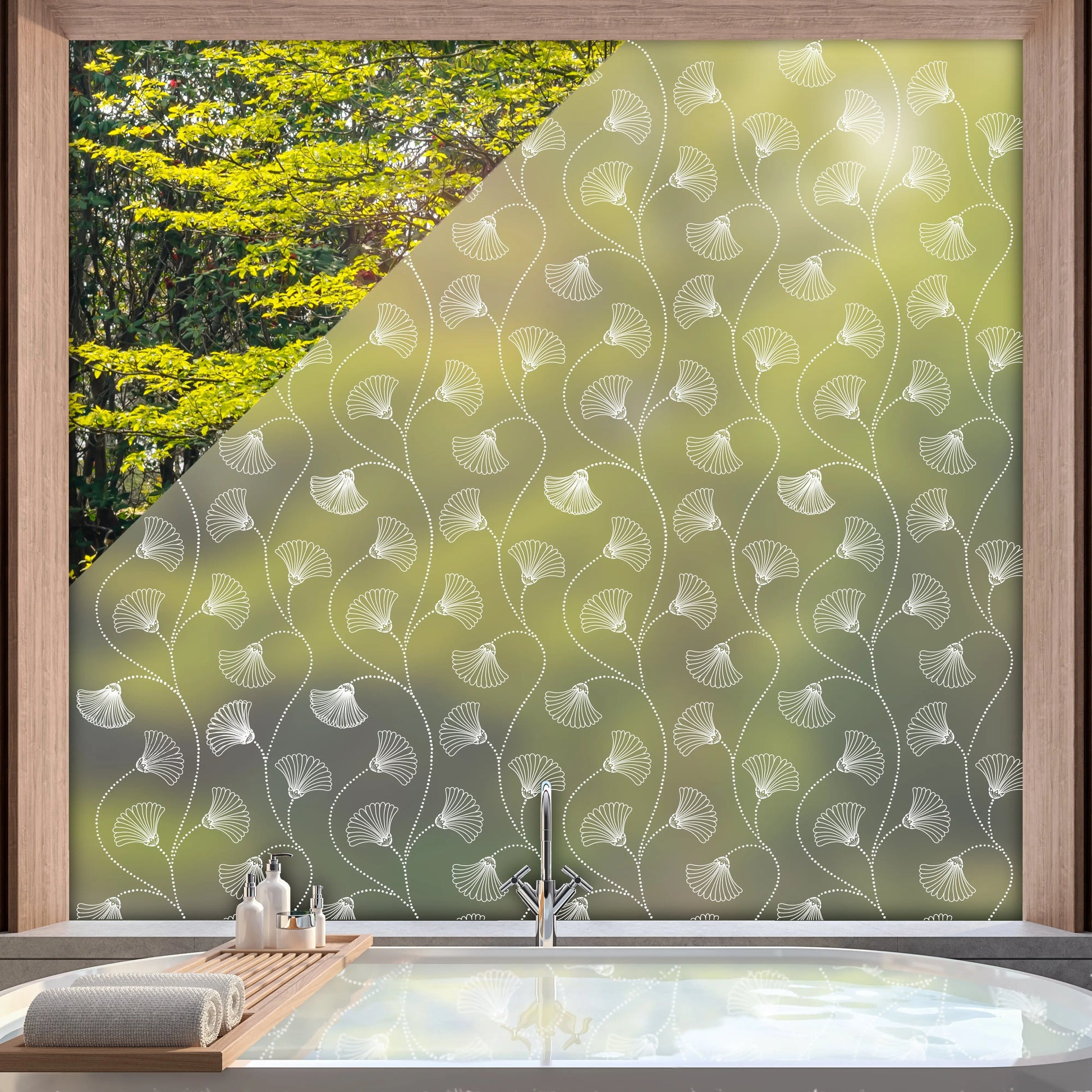  Shimane Frosted Window Privacy Panel Dizzy Duck Designs