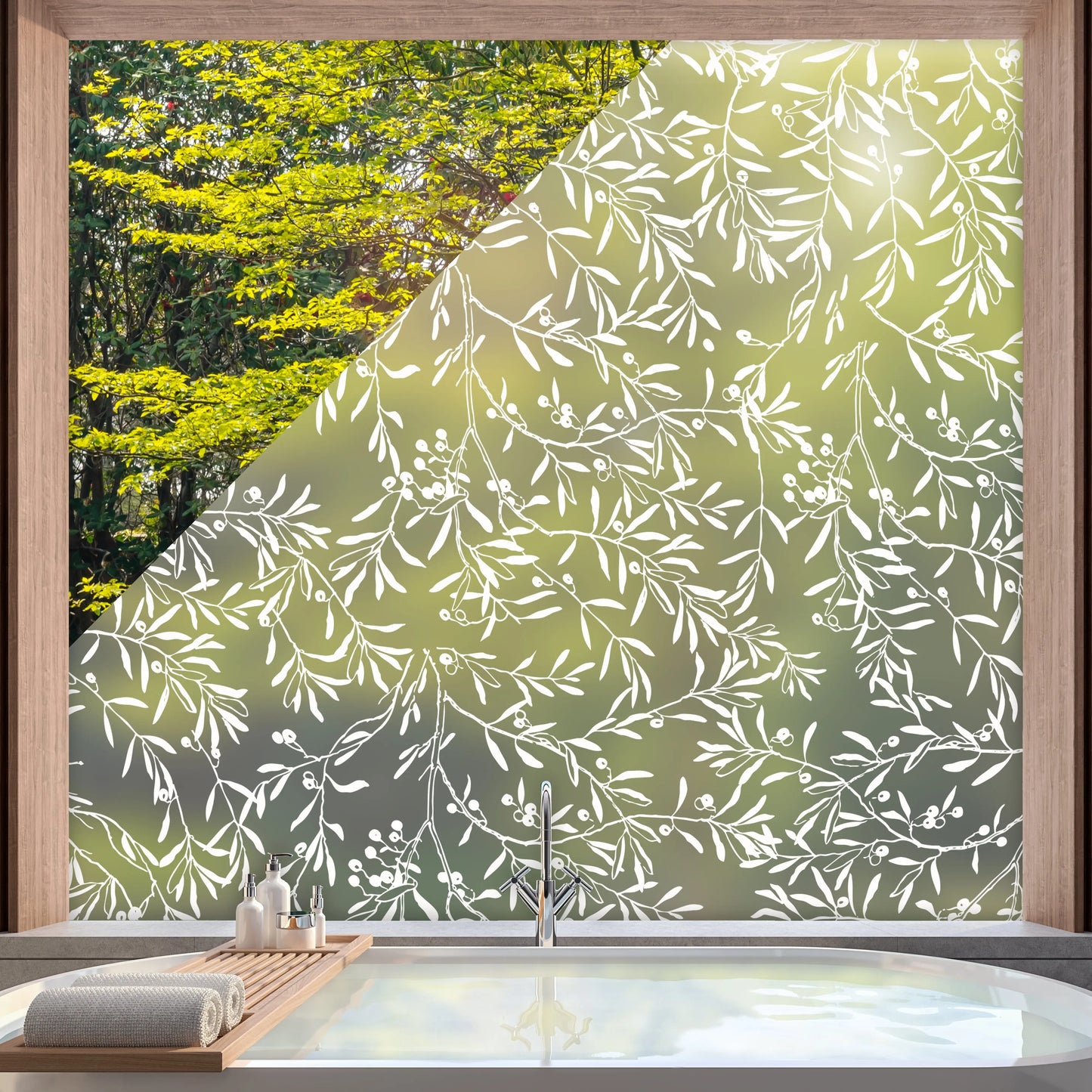 Privacy Window Sprig Berry Frosted Window Privacy Panel Dizzy Duck Designs