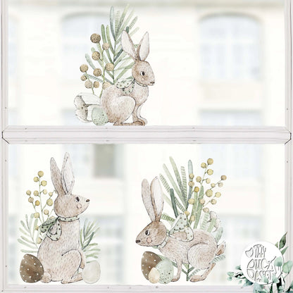 Decal Spring Watercolour Easter Bunny Window Decal Set Dizzy Duck Designs