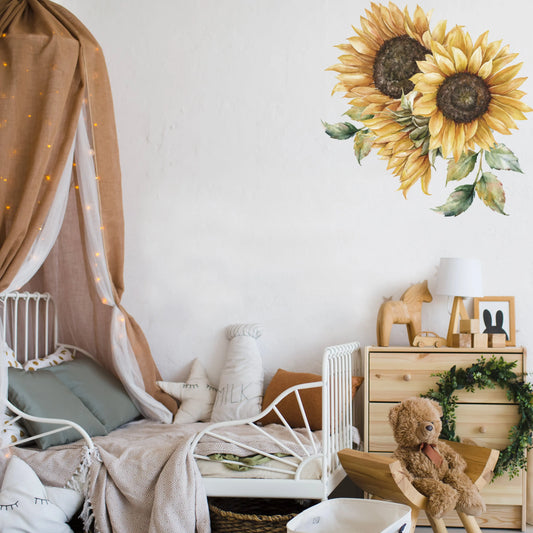 Sunflower Corner Wall Decal - Dizzy Duck Designs