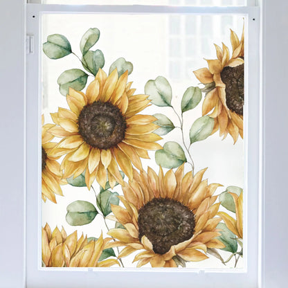 Privacy Window Sunflower Frosted Window Privacy Border Dizzy Duck Designs