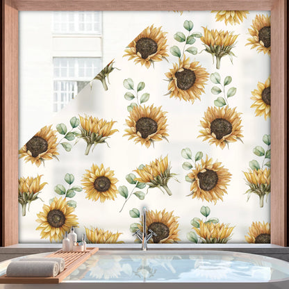 Privacy Window Sunflower Privacy Frosted Window Panel Dizzy Duck Designs