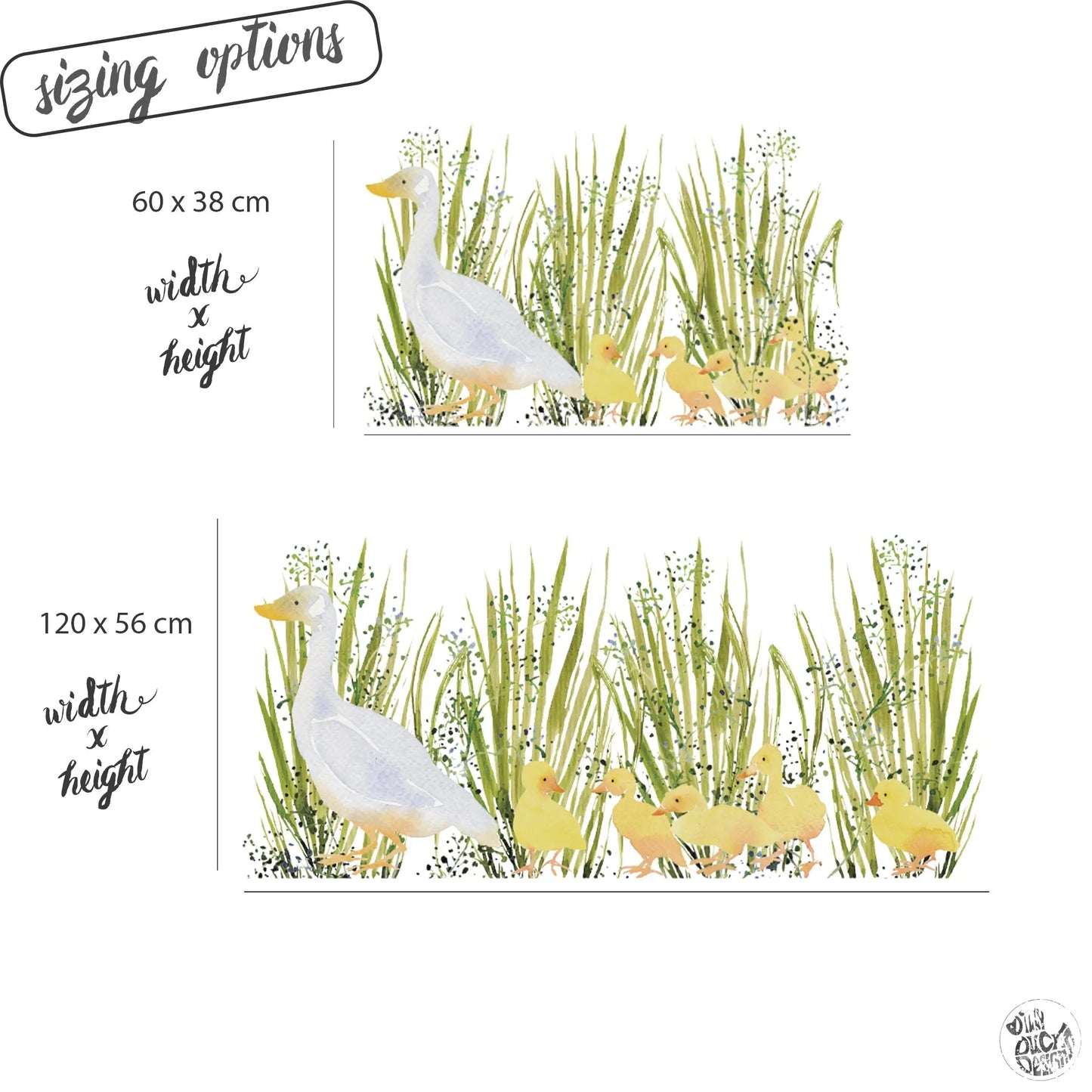Decal Watercolour Spring Ducklings Window Decal Dizzy Duck Designs